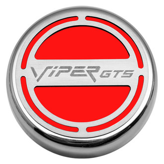 ACC® - Chrome Bright Red Solid Cap Cover Set with Viper GTS Logo