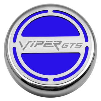 ACC® - Chrome Dark Blue Solid Cap Cover Set with Viper GTS Logo