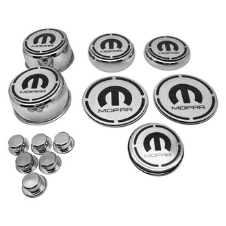 ACC® - Polished Cap Cover Set with Brushed Black Solid MOPAR M Logo