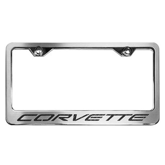 ACC® - GM Licensed Series Style 2 Polished / Brushed License Plate Frame with Corvette Logo