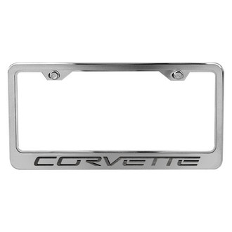 ACC® - Brushed License Plate Frame with Corvette Logo