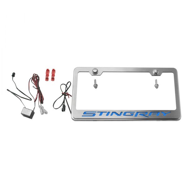 American Car Craft® - GM Licensed Series License Plate Frame with Stingray Logo Illuminated