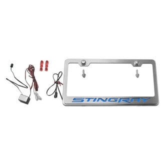 ACC® - Brushed License Plate Frame with Illuminated Logo
