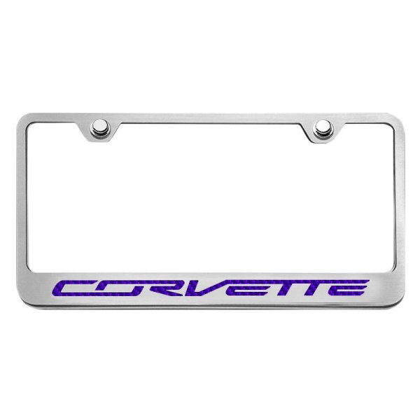 American Car Craft® - GM Licensed Series License Plate Frame with Script Corvette Logo