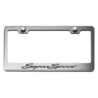ACC® - Brushed License Plate Frame with Black Solid Super Sport Logo