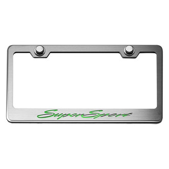 ACC® - Brushed License Plate Frame with Synergy Green Solid Super Sport Logo