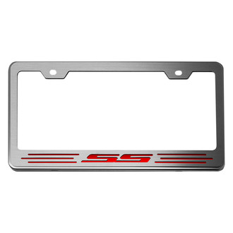 ACC® - GM Licensed Series Brushed License Plate Frame with Bright Red Solid SS Logo