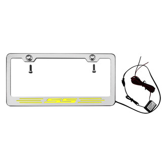ACC® - GM Licensed Series Brushed License Plate Frame with SS Logo and Yellow Illuminated