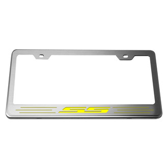ACC® - GM Licensed Series Brushed License Plate Frame with Yellow Solid SS Logo