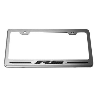 ACC® - Brushed License Plate Frame with Black Carbon Fiber RS Logo