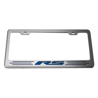 ACC® - Brushed License Plate Frame with Blue Carbon Fiber RS Logo
