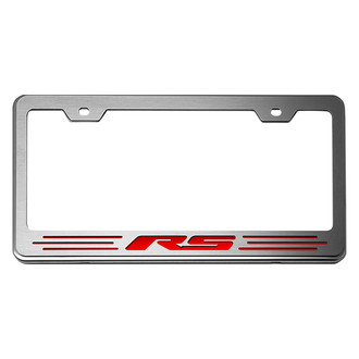ACC® - Brushed License Plate Frame with Bright Red Solid RS Logo