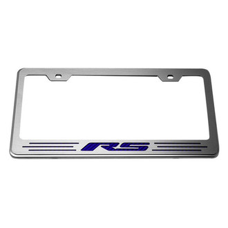 ACC® - Brushed License Plate Frame with Dark Blue Solid RS Logo