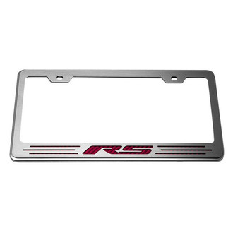 ACC® - Brushed License Plate Frame with Red Carbon Fiber RS Logo