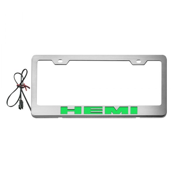 American Car Craft® - License Plate Frame with HEMI Logo Illuminated