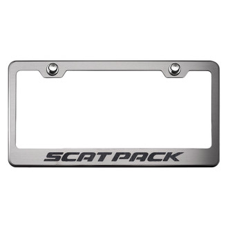ACC® - Brushed License Plate Frame with Brushed Black Scat Pack Logo