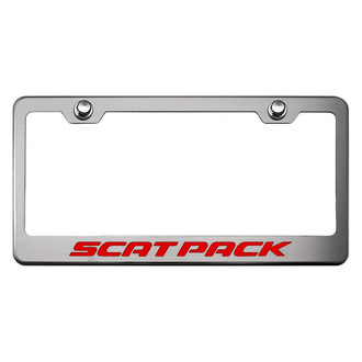 ACC® - Brushed License Plate Frame with Bright Red Solid Scat Pack Logo
