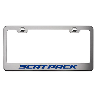 ACC® - Brushed License Plate Frame with Dark Blue Solid Scat Pack Logo