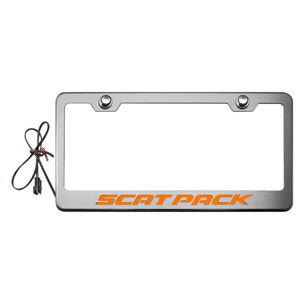 American Car Craft® - License Plate Frame with Scat Pack Logo Illuminated