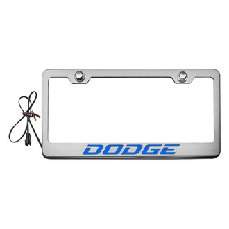 ACC® - Brushed License Plate Frame with Dodge Logo and Illuminated
