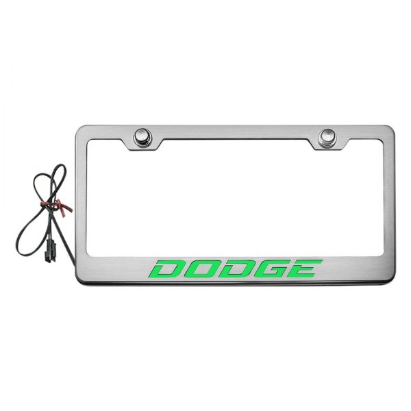 American Car Craft® - License Plate Frame with Dodge Logo Illuminated