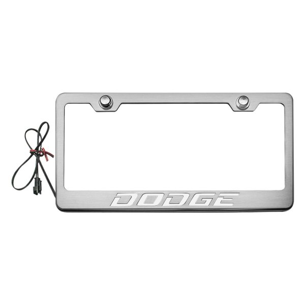 American Car Craft® - License Plate Frame with Dodge Logo Illuminated