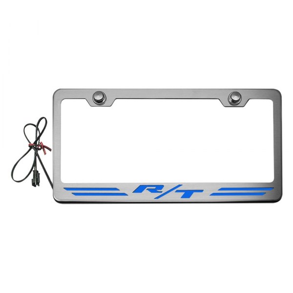 American Car Craft® - License Plate Frame with R/T Stripes Logo Illuminated