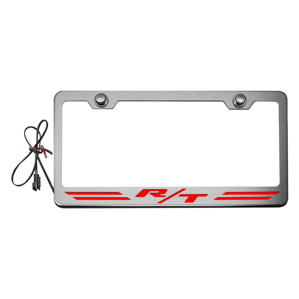 カーディナル3rdCDサイドプレート American Car Craft® 152053-RDL - Brushed License Plate Frame with