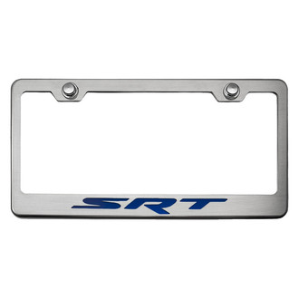 ACC® - Brushed License Plate Frame with Dark Blue Solid SRT Logo