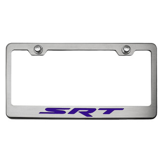 ACC® - Brushed License Plate Frame with Plum Crazy Purple Solid SRT Logo