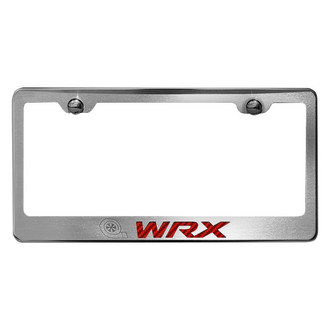 ACC® - Brushed License Plate Frame with Red Carbon Fiber WRX Logo