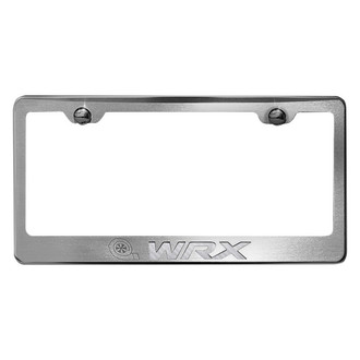 ACC® - Brushed License Plate Frame with White Carbon Fiber WRX Logo