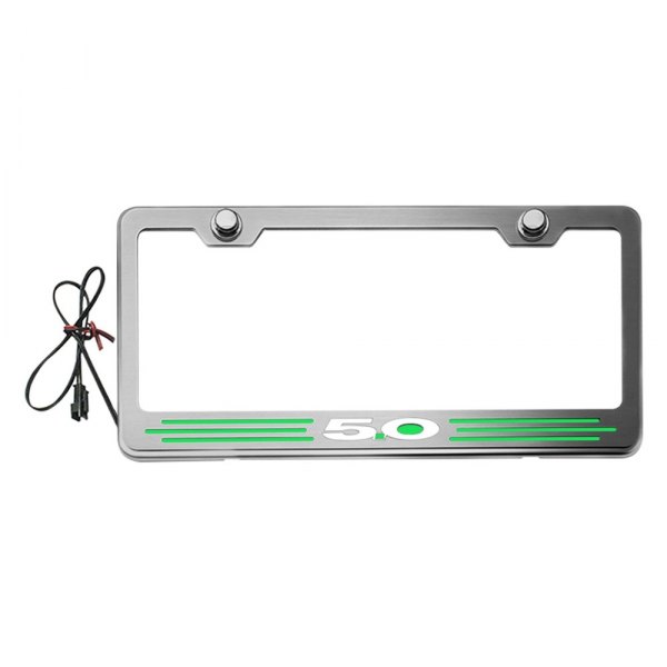 American Car Craft® - License Plate Frame with 5.0 Logo Illuminated