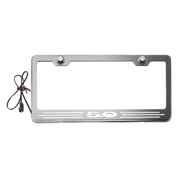 American Car Craft® - License Plate Frame with 5.0 Logo Illuminated