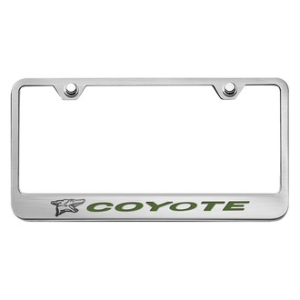 ACC® - Brushed License Plate Frame with Bullet Green Coyote Logo
