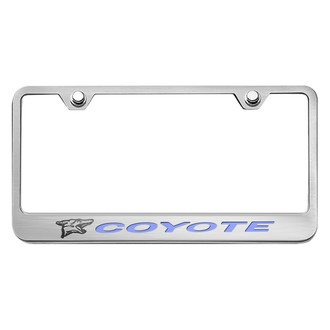 ACC® - Brushed License Plate Frame with Ford Blue Solid Coyote Logo