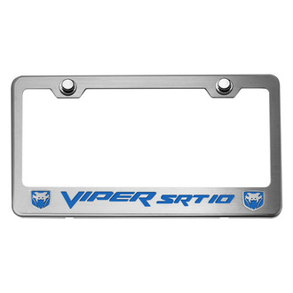 ACC® - Brushed License Plate Frame with Mopar Blue Solid SRT 10 Logo