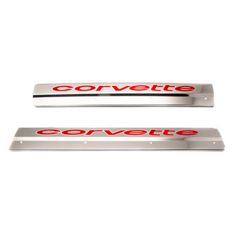 ACC® - Polished Door Sills with Bright Red Corvette Logo