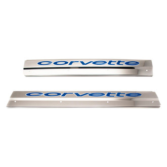 ACC® - Polished Door Sills with Dark Blue Corvette Logo