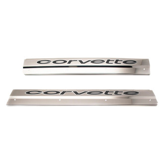 ACC® - Polished Door Sills with Black Corvette Logo