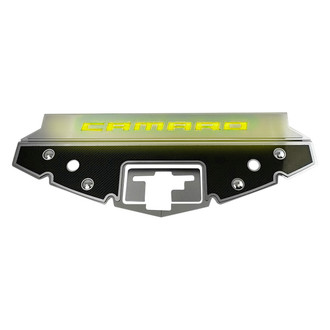 ACC® - GM Licensed Series Yellow Illuminated Carbon Fiber Front Header Plate with Camaro Logo