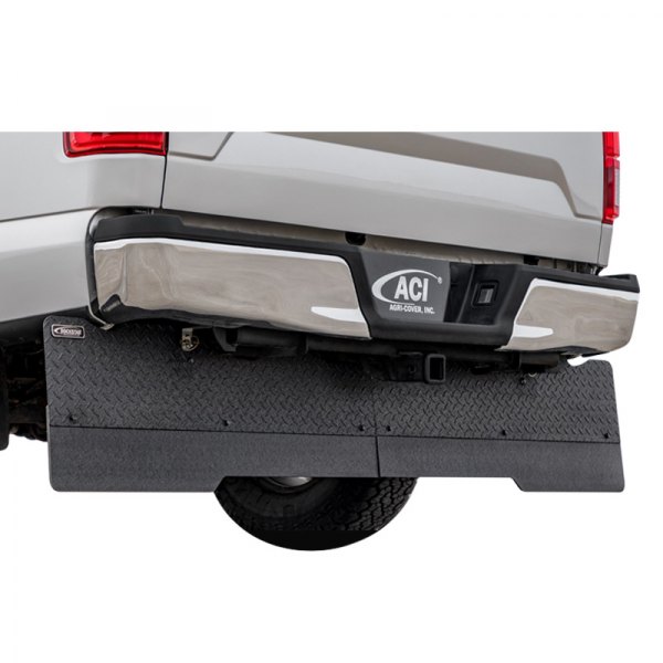  Access® - Rockstar™ Full Width Black Urethane Hitch Mounted Mud Flaps with Tow Flap Heat Shield