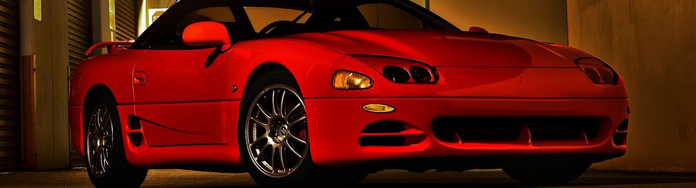 RED STITCH FITS MITSUBISHI GTO 3000GT 92-99 2X SUN VISORS LEATHER COVERS ONLY 
