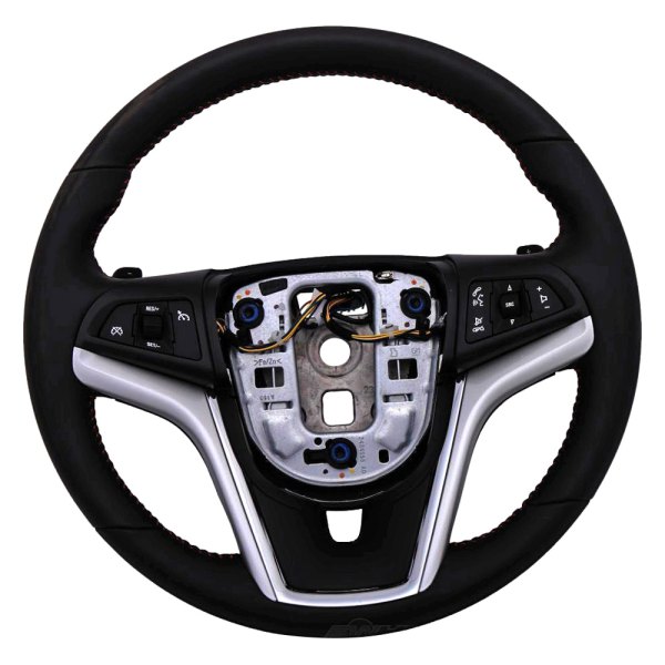 ACDelco® - Black Leather Wrapped Steering Wheel with Orange Stitching