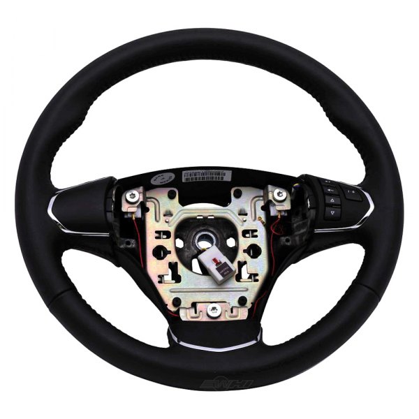 ACDelco® - Black Leather Wrapped Steering Wheel with Black Stitching