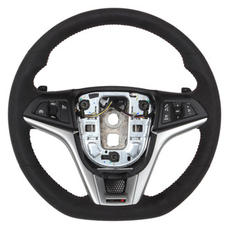 ACDelco® - 3-Spoke Standard Ebony Suede Steering Wheel with Torch Red Stitching