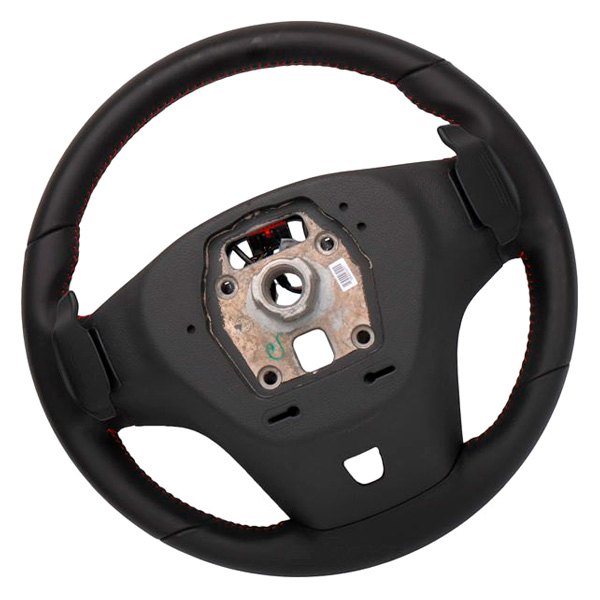 ACDelco® - Black Leather Wrapped Steering Wheel with Torch Red Stitching