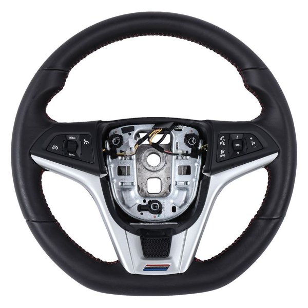 ACDelco® - Black Leather Wrapped Steering Wheel with Red Stitching