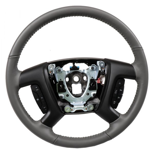 ACDelco® - Dark Titanium Leather Wrapped Steering Wheel with Black Trim Plates