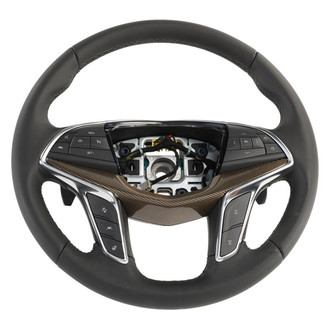 ACDelco® - 3-Spoke Specialty Black Leather Wrapped Steering Wheel